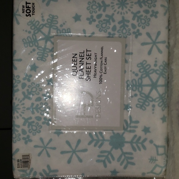 HD Designs Queen Sheet Set Snowflakes - Picture 1 of 5